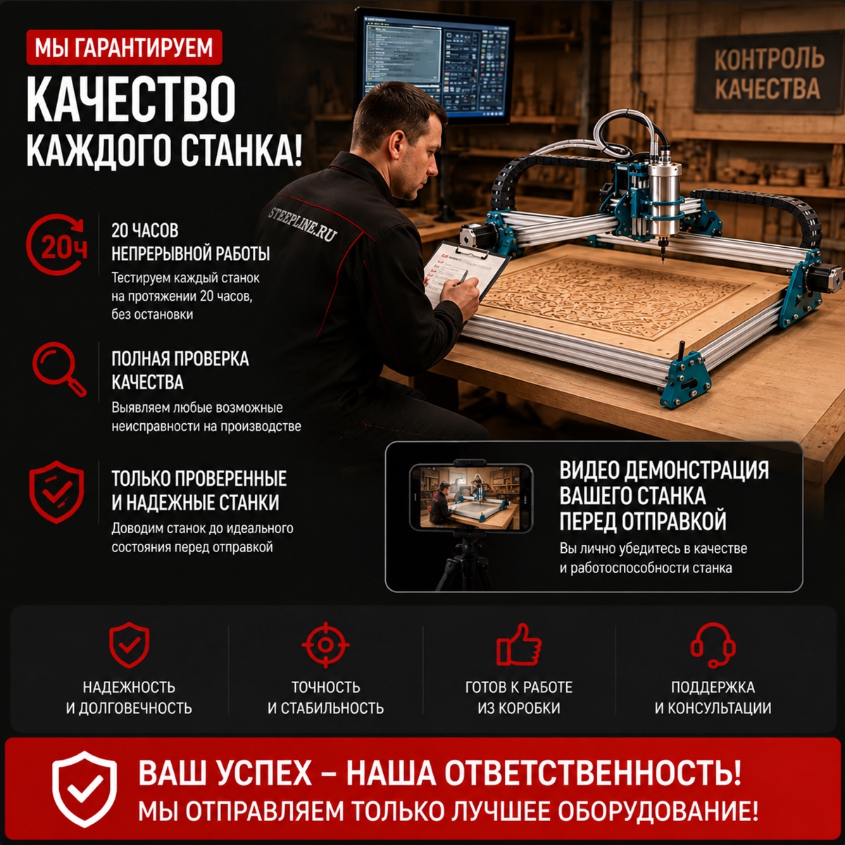 Проверка станка CNCHOME перед отправкой клиенту