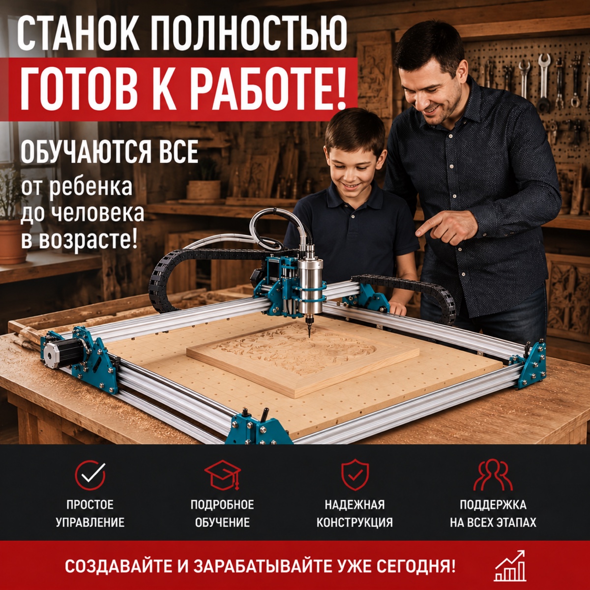 Знакомство с управлением и запуском станка CNCHOME