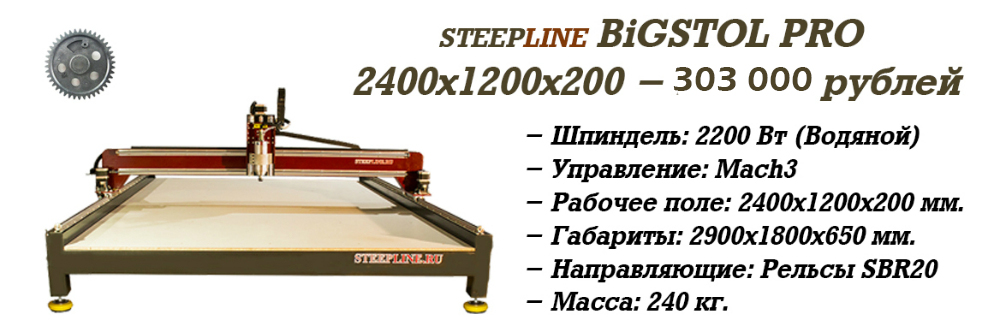 Станок BIGSTOL PRO 2400х1200х200 - 303 000 рублей