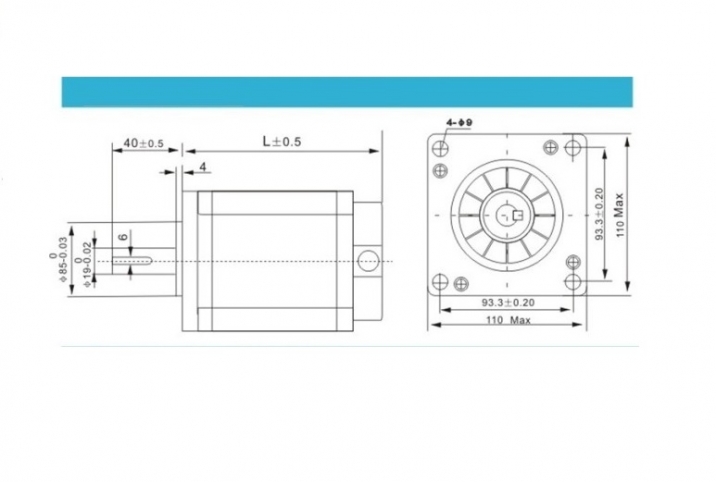 Шаговый двигатель для станка чпу 110BYG250C Nema 42 - steepline.ru