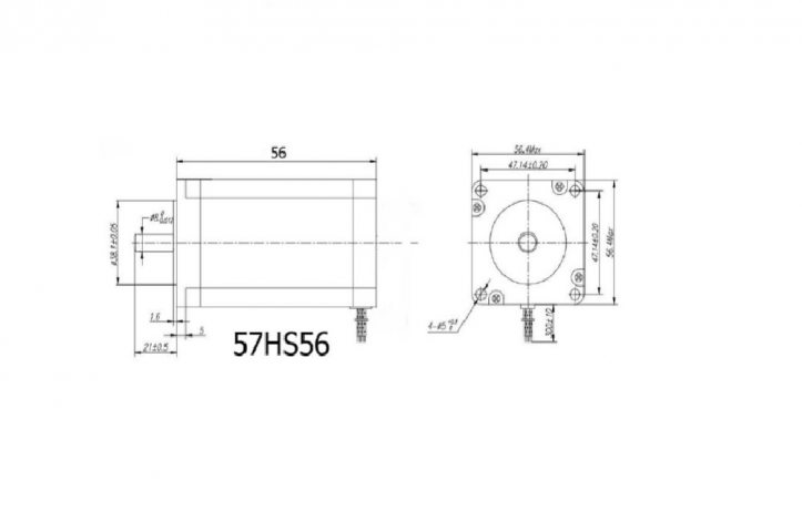 Шаговый двигатель 57H56Н3004A 57 мм (NEMA 23) - комплектующие к ЧПУ SteepLine
